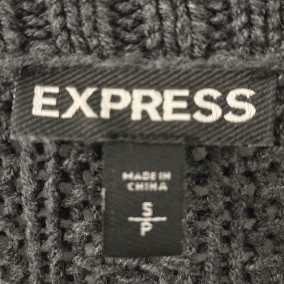 Express Forest Green Oversized Knit Cardigan Sweater Size S - Picture 4 of 6